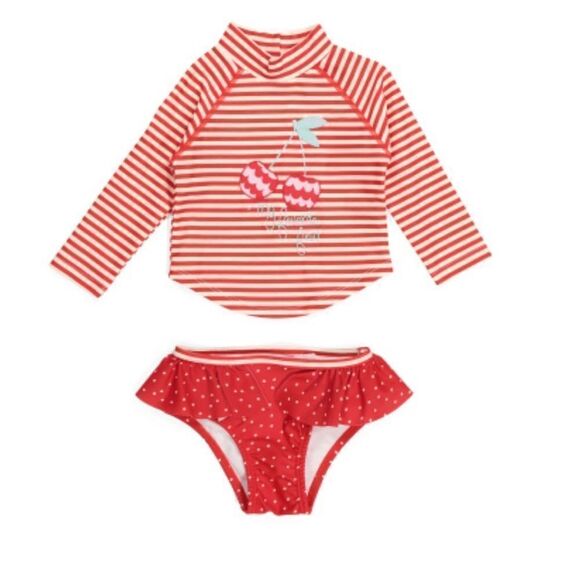 Jessica Simpson Cherry 2 Piece Rash Guard Set - Picture 1 of 6